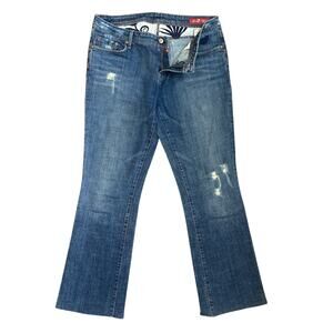 Seven Jeans Womens Sz 32 Embroidered Floral Y2K Stretch Bootcut Western Festival
